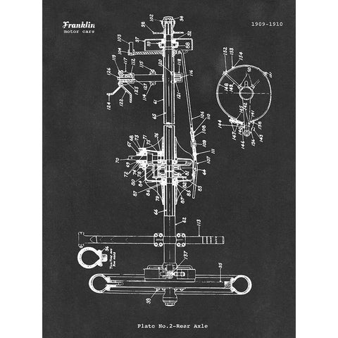 Franklin Car II Black Modern Wood Framed Art Print with Double Matting by Warren, Annie