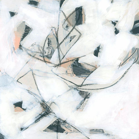 Pink Agate II Black Modern Wood Framed Art Print with Double Matting by Vess, June Erica