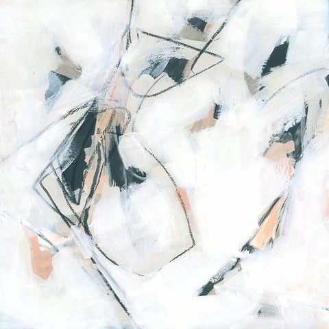 Pink Agate IV White Modern Wood Framed Art Print with Double Matting by Vess, June Erica