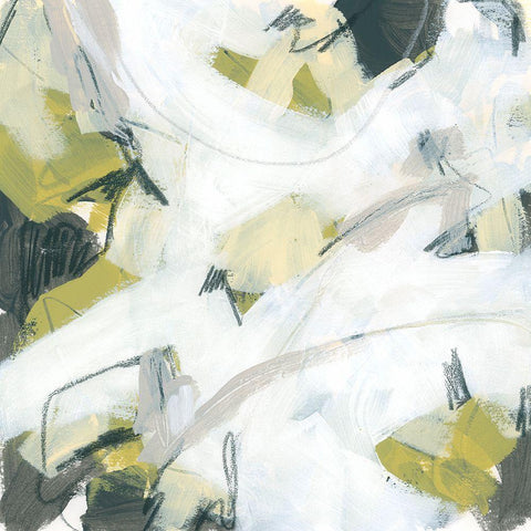 Citron Mix III Black Modern Wood Framed Art Print with Double Matting by Vess, June Erica