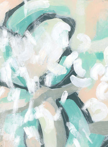 Pastel Break II Black Ornate Wood Framed Art Print with Double Matting by Vess, June Erica