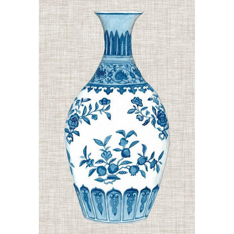 Ming Vase on Linen III White Modern Wood Framed Art Print by McCavitt, Naomi