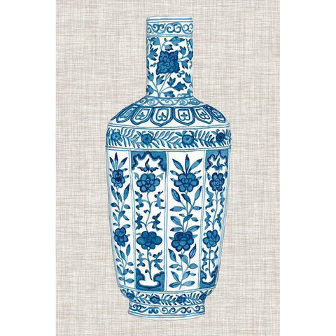 Ming Vase on Linen VI White Modern Wood Framed Art Print by McCavitt, Naomi