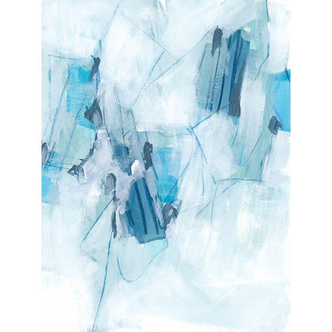 Blue Fracture II Gold Ornate Wood Framed Art Print with Double Matting by Vess, June Erica