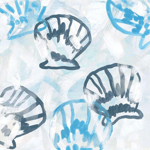 Shell Swirl III Black Modern Wood Framed Art Print by Vess, June Erica