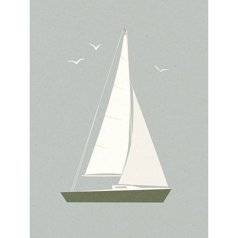 Sailboat Shapes I Black Modern Wood Framed Art Print with Double Matting by Barnes, Victoria