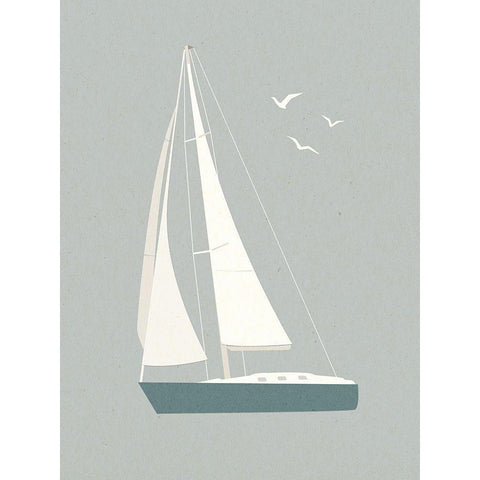 Sailboat Shapes II Gold Ornate Wood Framed Art Print with Double Matting by Barnes, Victoria