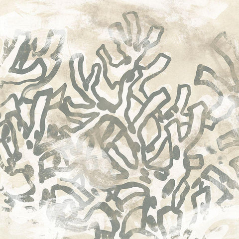 Vintage Sea Batik II Black Ornate Wood Framed Art Print with Double Matting by Vess, June Erica