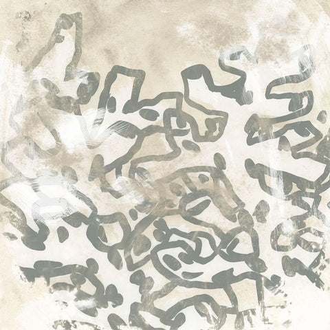 Vintage Sea Batik III Black Modern Wood Framed Art Print with Double Matting by Vess, June Erica