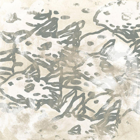 Vintage Sea Batik IV White Modern Wood Framed Art Print with Double Matting by Vess, June Erica