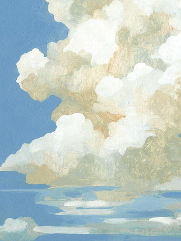 Cumulus Drift II White Modern Wood Framed Art Print with Double Matting by Caroline, Emma