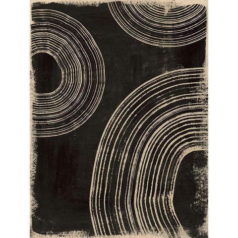 Rings on Charcoal II Black Modern Wood Framed Art Print with Double Matting by Barnes, Victoria