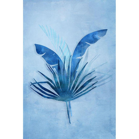 Tropical Night in Blue II Black Modern Wood Framed Art Print with Double Matting by Haase, Andrea