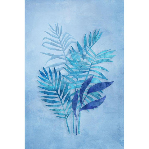 Tropical Night in Blue III Black Modern Wood Framed Art Print with Double Matting by Haase, Andrea