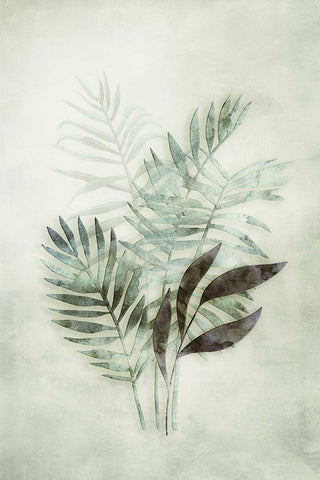 Tropical Night in Green III White Modern Wood Framed Art Print with Double Matting by Haase, Andrea