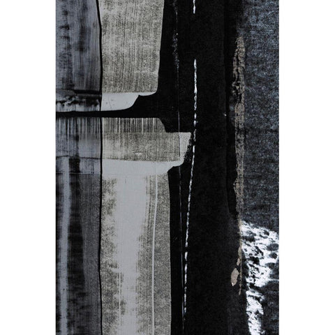 Motif II Black Modern Wood Framed Art Print with Double Matting by Aryai, Sia