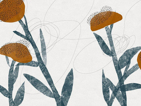 Spring Blooms Sway II White Modern Wood Framed Art Print with Double Matting by Holman, Nicholas