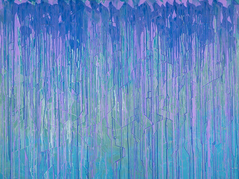 Peri Irises Black Ornate Wood Framed Art Print with Double Matting by Guererra, Teodora