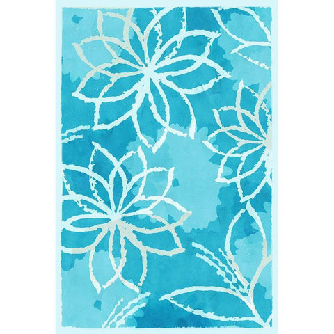Blue Botanical I White Modern Wood Framed Art Print by Kouta, Flora