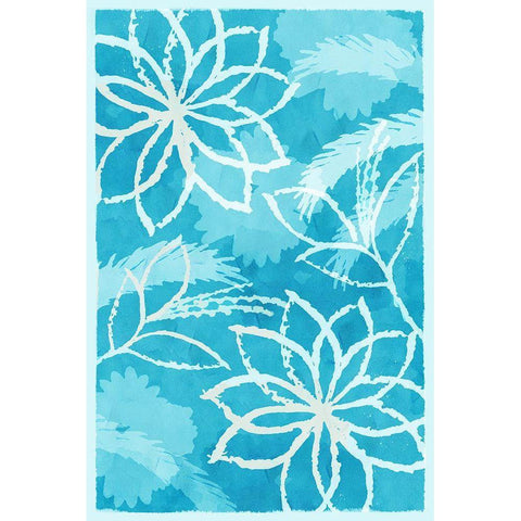 Blue Botanical II Black Modern Wood Framed Art Print by Kouta, Flora