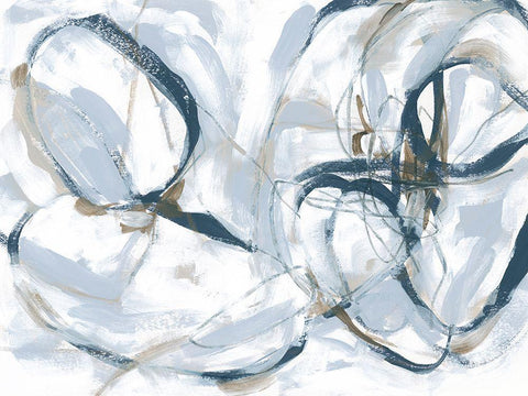 Indigo Cloverleaf I Black Ornate Wood Framed Art Print with Double Matting by Vess, June Erica