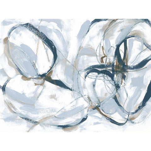 Indigo Cloverleaf I Black Modern Wood Framed Art Print with Double Matting by Vess, June Erica