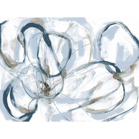 Indigo Cloverleaf II Black Modern Wood Framed Art Print with Double Matting by Vess, June Erica