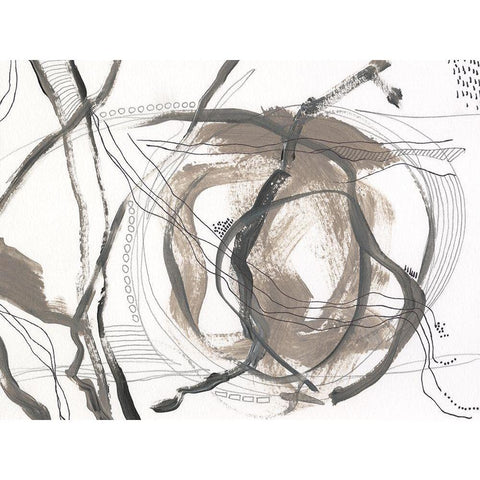 Neutral Motion I Black Modern Wood Framed Art Print with Double Matting by Moore, Regina