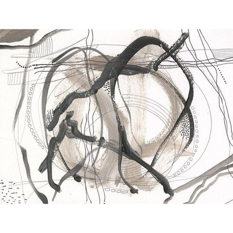 Neutral Motion II White Modern Wood Framed Art Print by Moore, Regina