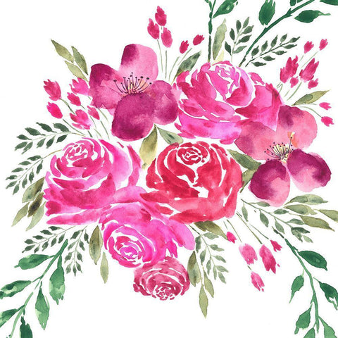 Dreaming of Flowers I White Modern Wood Framed Art Print with Double Matting by Moore, Regina