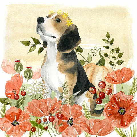 Harvest Hounds II Black Modern Wood Framed Art Print by Popp, Grace