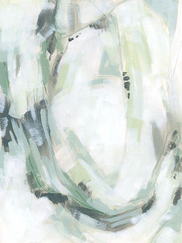 Verdigris Cascade I Black Ornate Wood Framed Art Print with Double Matting by Vess, June Erica