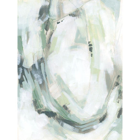 Verdigris Cascade I Black Modern Wood Framed Art Print by Vess, June Erica