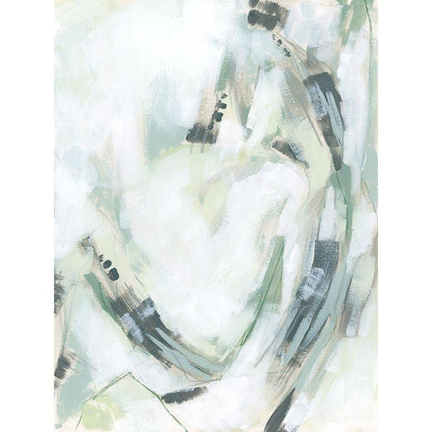 Verdigris Cascade II Black Modern Wood Framed Art Print with Double Matting by Vess, June Erica