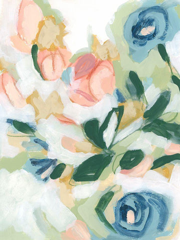 Abstract Garden Gestures II Black Ornate Wood Framed Art Print with Double Matting by Vess, June Erica