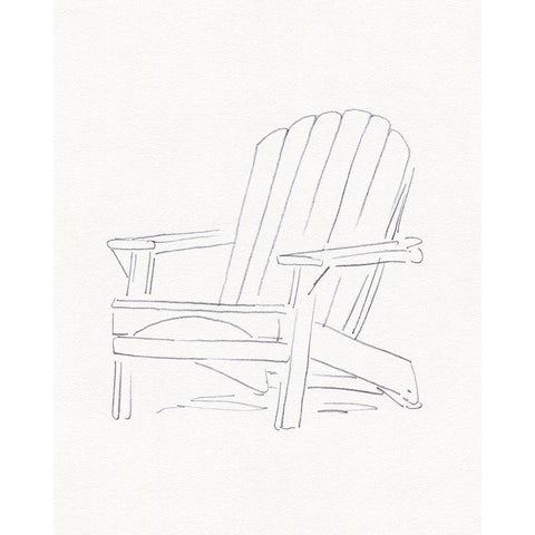 Adirondack Chair Sketch II Black Modern Wood Framed Art Print with Double Matting by Green, Jacob