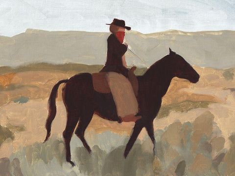 Folk Bandit I Black Ornate Wood Framed Art Print with Double Matting by Green, Jacob