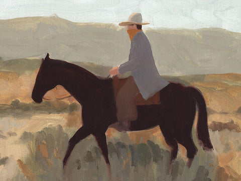 Folk Bandit II White Modern Wood Framed Art Print with Double Matting by Green, Jacob