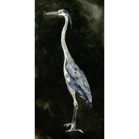 Ebony Egret I Black Modern Wood Framed Art Print by Caroline, Emma
