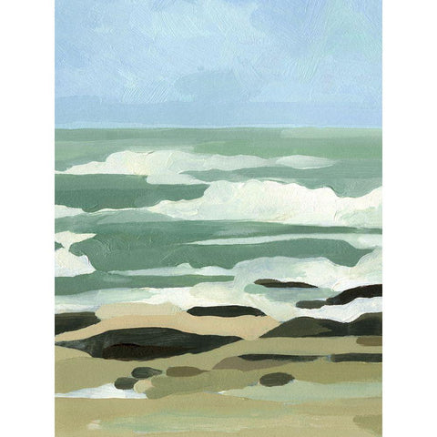 Abstracted Coastline I Black Modern Wood Framed Art Print by Caroline, Emma