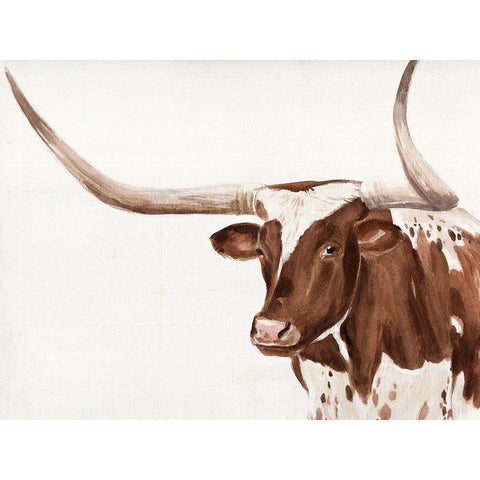Spotted Steer III Gold Ornate Wood Framed Art Print with Double Matting by Warren, Annie