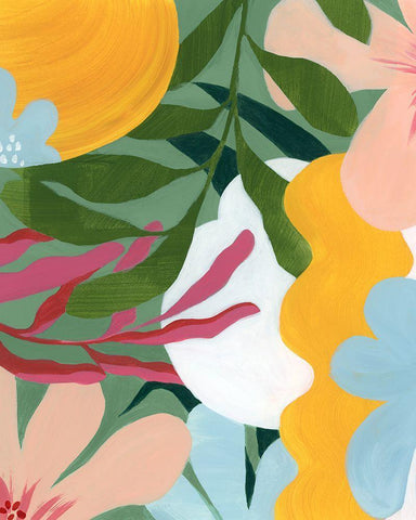 Gems of the Tropics I White Modern Wood Framed Art Print with Double Matting by Popp, Grace