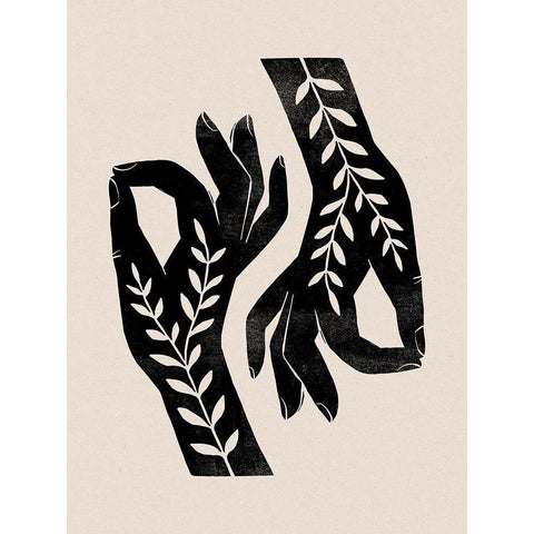 Plant Offering III Black Modern Wood Framed Art Print with Double Matting by Barnes, Victoria