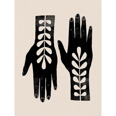 Plant Offering IV Black Modern Wood Framed Art Print with Double Matting by Barnes, Victoria