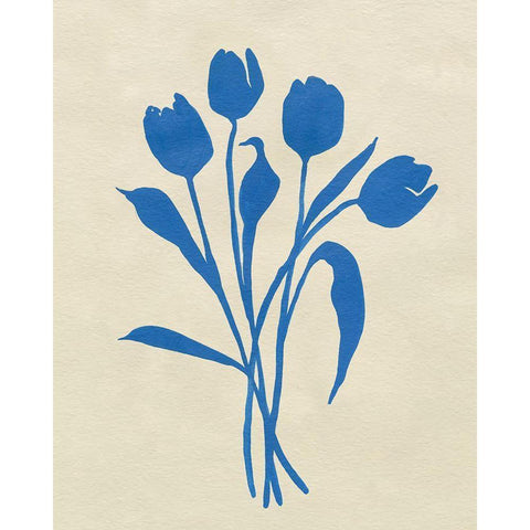 Blue Tulips I Black Modern Wood Framed Art Print by Caroline, Emma