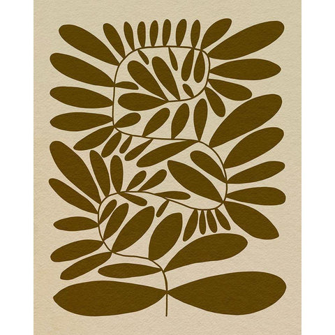70s Sprig I Black Modern Wood Framed Art Print by Caroline, Emma