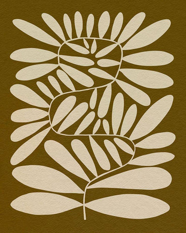 70s Sprig II Black Ornate Wood Framed Art Print with Double Matting by Caroline, Emma