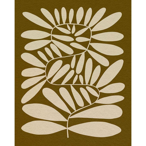 70s Sprig II Black Modern Wood Framed Art Print with Double Matting by Caroline, Emma