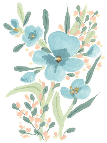 Naive Garden Posey I Black Ornate Wood Framed Art Print with Double Matting by Vess, June Erica