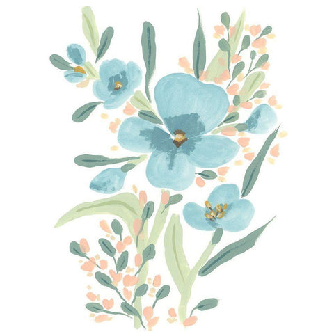 Naive Garden Posey I Gold Ornate Wood Framed Art Print with Double Matting by Vess, June Erica